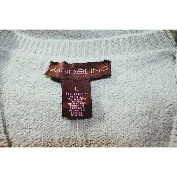 Bandolino Sweater V Neck Pullover Green Women's Large NWT - Picture 5 of 5